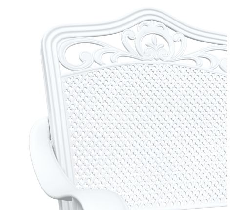 Conjunto de Bistro de Jardín de 3 Piezas  Blanco de Aluminio Fondido