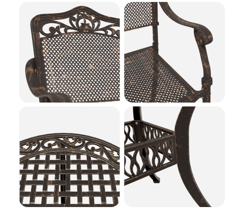 Conjunto de Comedor de Jardín de 7 Piezas de  en Aluminio Fundido Bronce