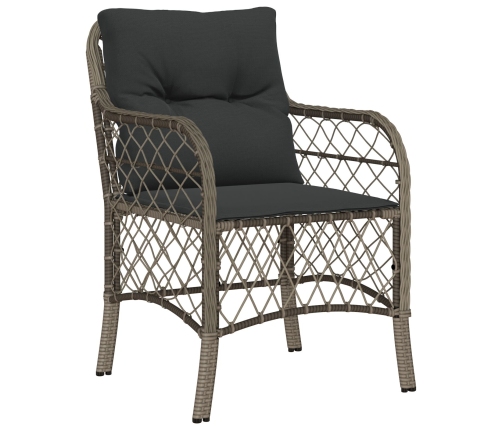 Conjunto de Comedor de Jardín de 5 Piezas con Cojines Gris Poliratán