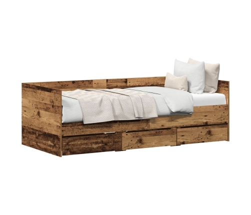 Cama Nido Rústica de  Madera Vieja Madera Elaborada 90 x 200 cm