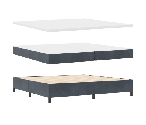 Cama con somier y colchón  Gris oscuro 200x200 cm Terciopelo