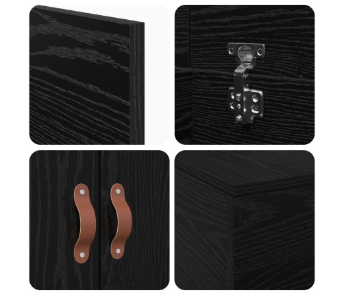 Estructura de Cama  Roble Negro 75x190 cm Madera Fina