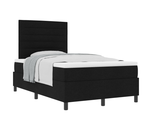Cama tipo Box Spring con Colchón Negra 120x200 cm Tela