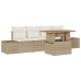 Set de sofá de jardín  Set de 5 Beige Ratán Muebles de exterior