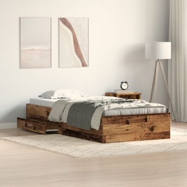 Estructura de Cama Madera Vieja 90x200 cm Madera Fabricada