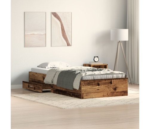 Estructura de Cama Madera Vieja 90x200 cm Madera Fabricada