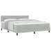 Cama con somier y colchón  Gris Claro Super King Terciopelo