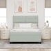 Cama con somier box spring y colchón  Gris Claro 140x200 cm Terciopelo