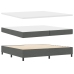 Cama Box Spring  con Colchón y Banco Gris Oscuro 200x200 cm Tela