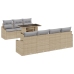 Conjunto de Sofá de Jardín  de 8 Piezas con Cojines Beige de Ratán