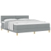 Cama de Somier con Colchón Gris Claro 180x200 cm Tela
