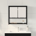 Espejo-Cabinet para Baño Roble Negro 60x16x60 cm Madera de ingeniería