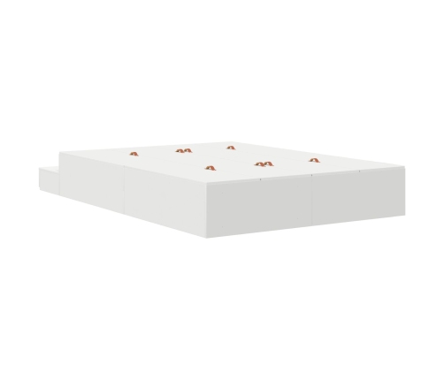 Marco de Cama de Almacenamiento  Blanco Madera Elaborada
