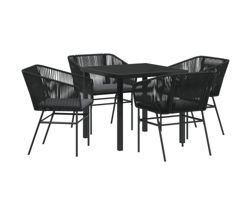 Set de 3 Negro Poliratán Estándar Fundas removibles
