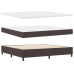 Cama con Base de Resortes con Colchón & Banco Marrón Oscuro 200x200 cm Tela
