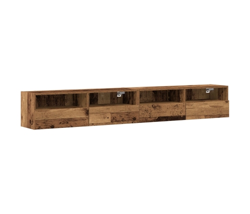 Gabinetes de TV  2 pcs Madera Vieja 100x30x30 cm Madera Elaborada