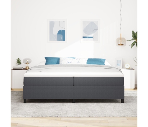 Cama Box Spring  Gris Oscuro 200x200 cm Tela de Pana