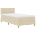 Cama con Base Reforzada y Colchón Crema 100x200 cm Tela