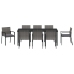 Conjunto de Comedor de Jardín de 9 Piezas  Gris Poliratán