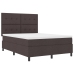 Cama con Base de Resortes y Colchón Marrón Oscuro 160x200 cm Tela