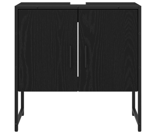 Gabinete de Fregadero de Baño  Roble Negro 60x33x60 cm Madera de Calidad