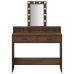 Mesa de maquillaje  con luces LED de madera de roble marrón 100x41x140 cm