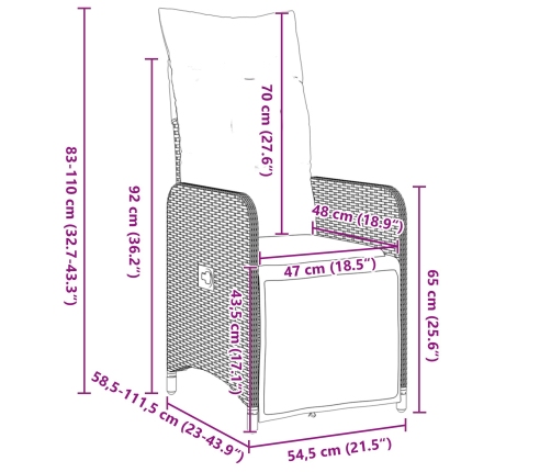 Set de Comedor de Jardín de 5 Piezas con Cojines Beige Poliratán