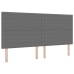 Cama con Somier  con Colchón y Luz LED Gris 200x200 cm Tela de Pana