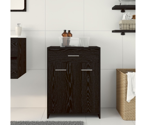 Armario de baño  Negro Roble 60x33x80 cm Madera