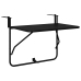 Mesa de balcón colgante plegable  negra de 60x40 cm en acero