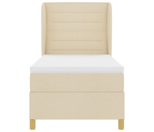 Cama con somier de  y colchón Crema 90x190 cm Tela