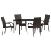Juego de Comedor de Jardín de 5 Piezas Marrón Rattan Polimérico