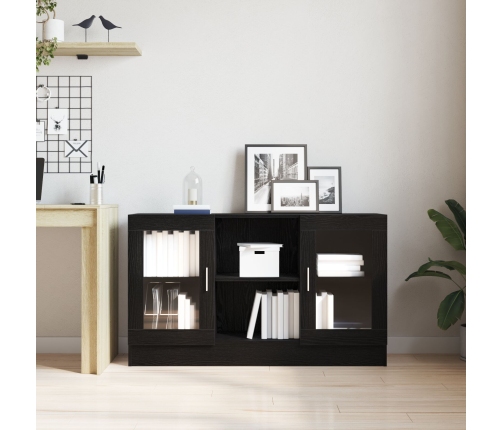 Mueble Auxiliar Roble Negro Madera de calidad y vidrio Mediano