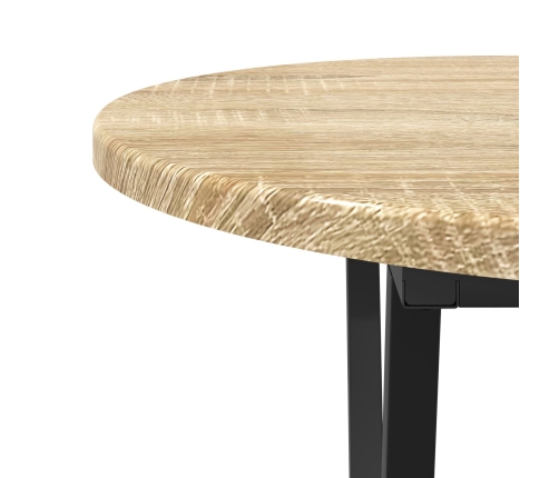 Mesa de café  de roble Sonoma 80x40x40,5 cm de madera de ingeniería y metal