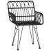 Conjunto de Comedor de Jardín de 5 Piezas  Negro Polirratán