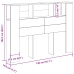 Cabecera de Roble Negro de  - 140x19x104.5 cm - Hecha de Madera Ingenierizada