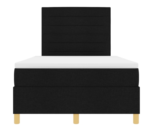 Cama con Base de Resortes Negra 120x200 cm Tela