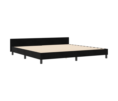 Estructura de Cama Negra 200x200 cm Terciopelo
