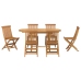 Conjunto de 7 Piezas de Comedor de Jardín de Madera Sólida de Teca