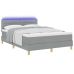 Cama Box Spring  con Colchón y Luz LED Gris Claro 160x200 cm Tela