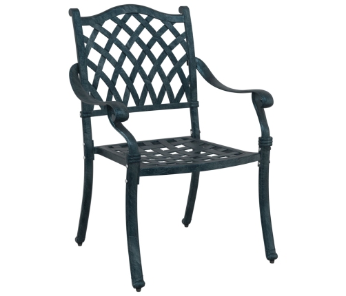 Conjunto de Comedor de Jardín de 5 Piezas  en Verde de Aluminio Fundido