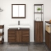 Juego de Muebles de Baño de 2 Piezas  en Madera de Roble Marrón