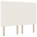 Cama con Box Spring  con Colchón&LED Crema 140x200 cm Tela de Terciopelo