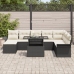Set de Sofá de Jardín de 9 Piezas con Almohadas Negro Poliratán