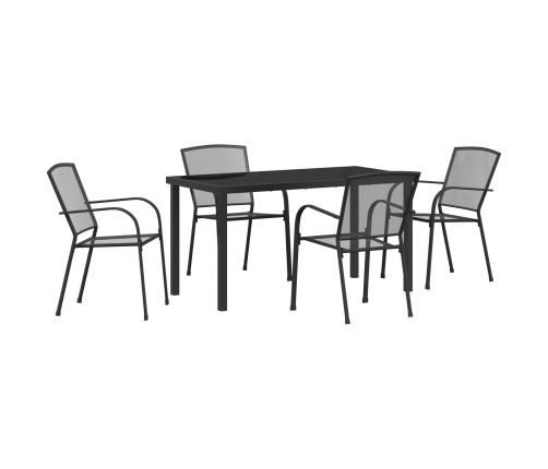 Juego de Comedor Jardín  5 Piezas Antracita Acero