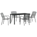 Juego de Comedor Jardín  5 Piezas Antracita Acero