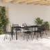 Conjunto de Comedor de Jardín  de 7 Piezas Negro Poliratán