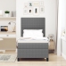 Cama con Base Tapizada  con Colchón Gris Claro 90x200 cm Tela de Terciopelo