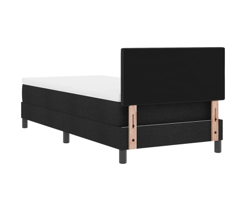 Estructura de Cama  con Colchón Negro y Blanco Tela 90 x 200 cm