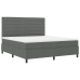 Cama con Base de Muelles  con Colchón Gris Oscuro Super King Tela